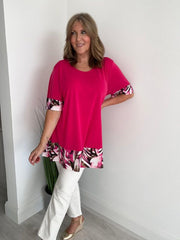 Tropical Hem Detail Tunic Top – Size 10–20