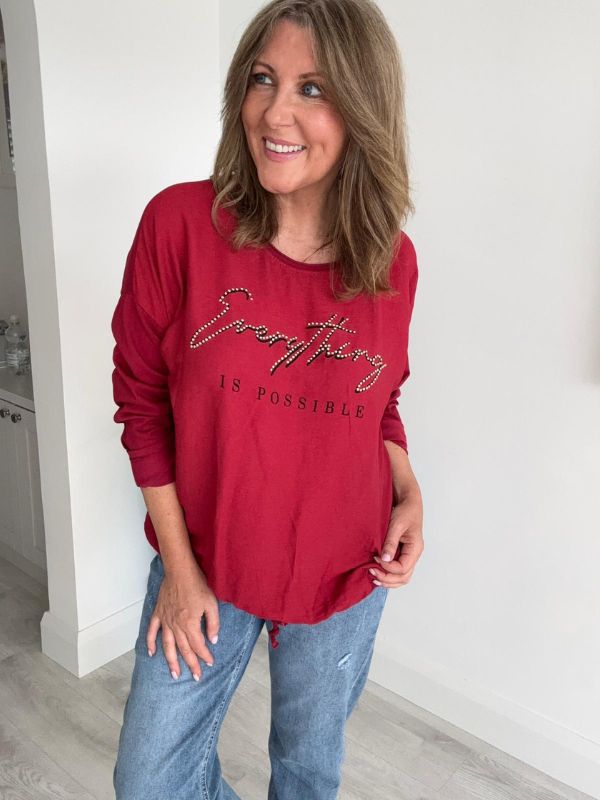 Everything Is Possible Graphic Top – Black (One Size 8–18)