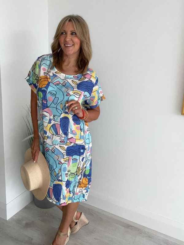 Fun & Colorful Abstract Dress – Perfect for Summer Days