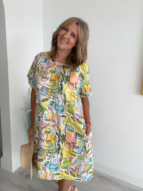Fun & Colorful Abstract Dress – Perfect for Summer Days