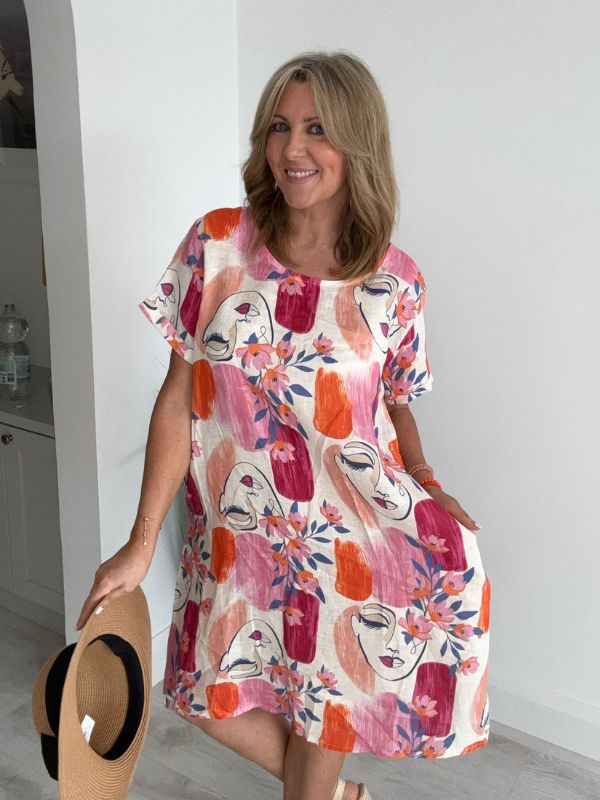 Bold and Beautiful Floral Abstract Dress – Ideal for Irish Summers