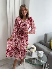Zebra Print Wrap Dress – One Size (14-24)