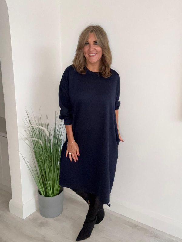 Oversized Scuba jumper dress – One Size (14–20) – Lady Style Fashion