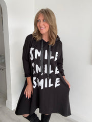 Oversized Hoodie Dress with “Smile” Print – Free Size (10-18)
