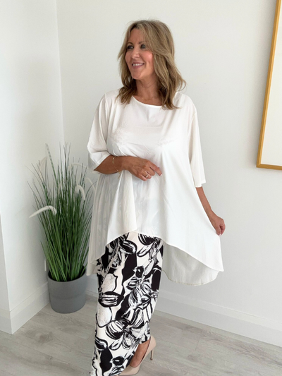 Vintage layered oversized tunic top with draped panels in free size 8-20 – relaxed fit and breathable fabric